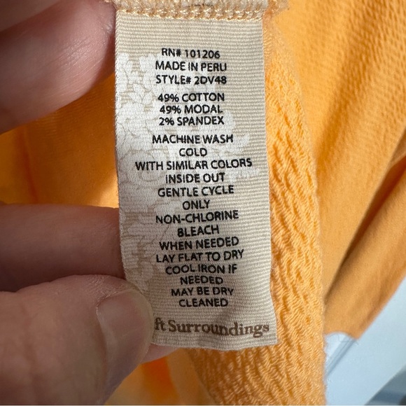 Soft Surroundings Playa pullover tunic top, cowl neck, orange, sz L - Picture 8 of 10